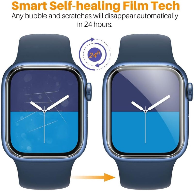 LK 8 Pack for Apple Watch 44mm Screen Protector Series 6/5 SE2 [Upgrade Soft Film] [Self-Healing] Ultra-thin Film, Screen Protector Apple Watch 44mm, Anti-Scratch, Touch Sensitive - Image 2